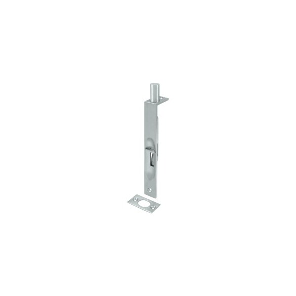 Flush Square Corner Door Bolt Brushed Chrome, 10PK